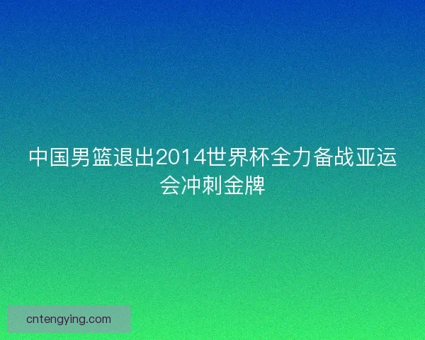 中国男篮退出2014世界杯全力备战亚运会冲刺金牌
