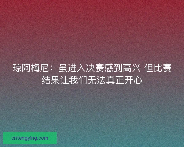 琼阿梅尼：虽进入决赛感到高兴 但比赛结果让我们无法真正开心